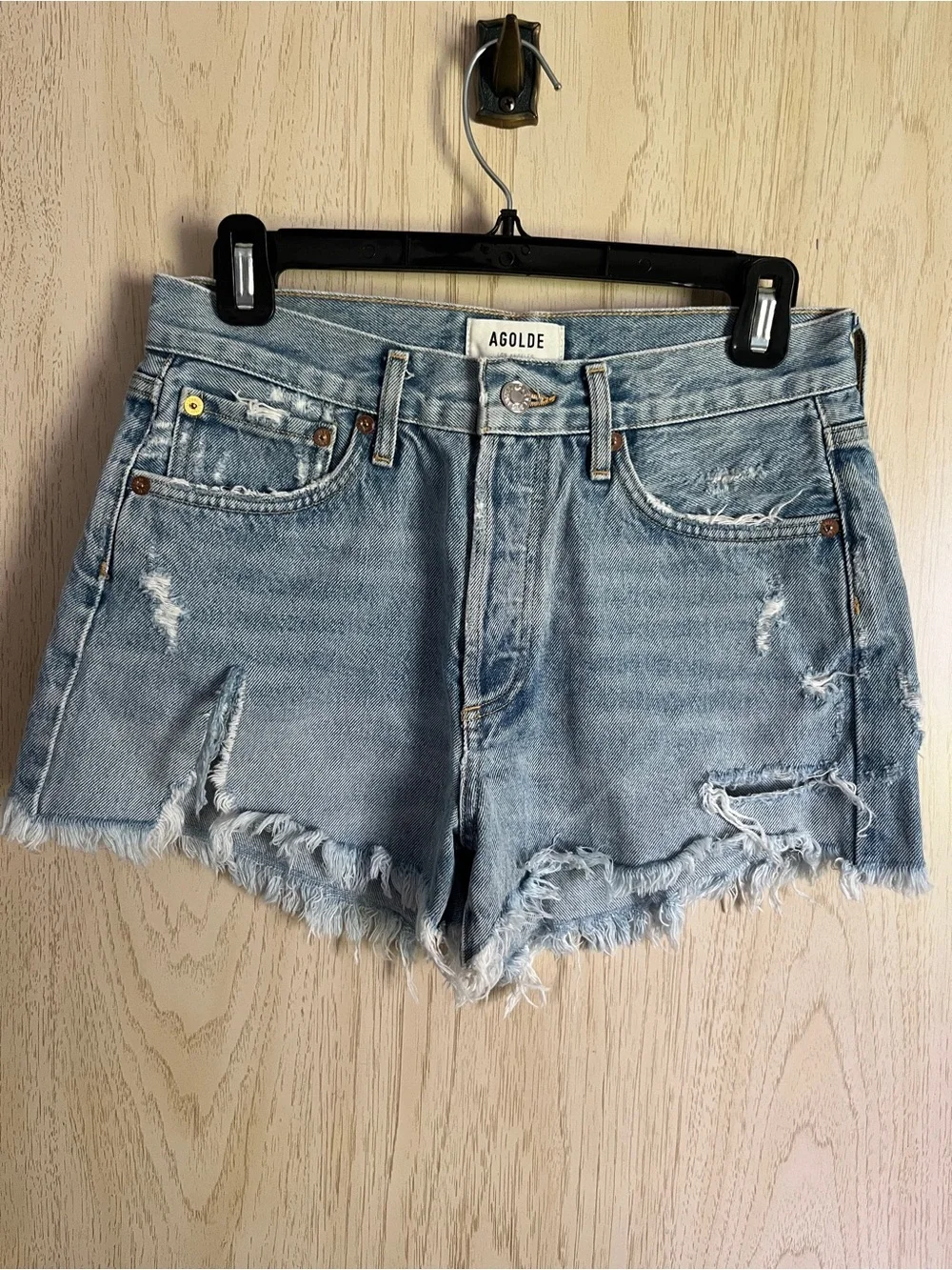 AGOLDE Parker Cut Off Distressed Jean Shorts Sz 26